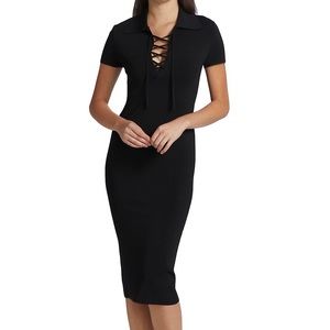 BNWT Alice + Olivia Janna Lace-Up Polo Shirt Dress